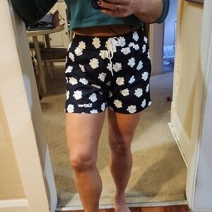 Kill Crew Black and White Floral Athletic Shorts